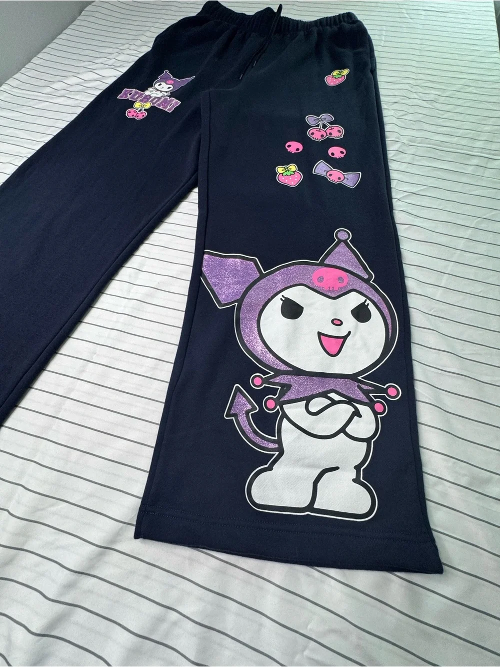 Women’s Black Kuromi Graphic Pants - Cute Character(.new no tag )